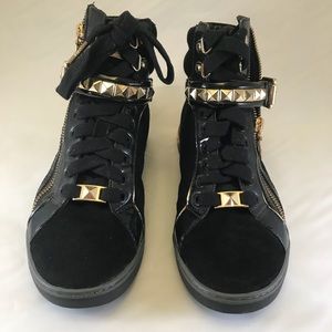 Michael Kors Black Suede High Top Sneakers (EUC)